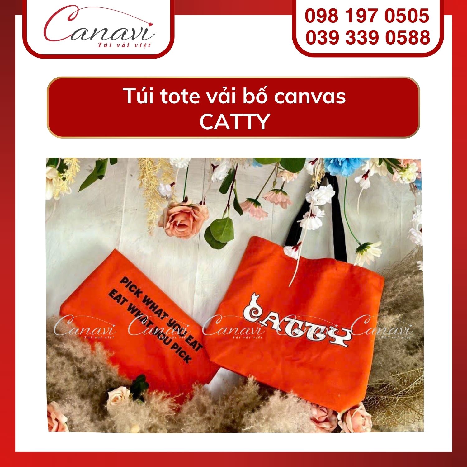 Túi Vải Canavi - Công ty sản xuất túi vải bố hàng đầu Việt Nam 8 Túi tote vải bố canvas CATTY