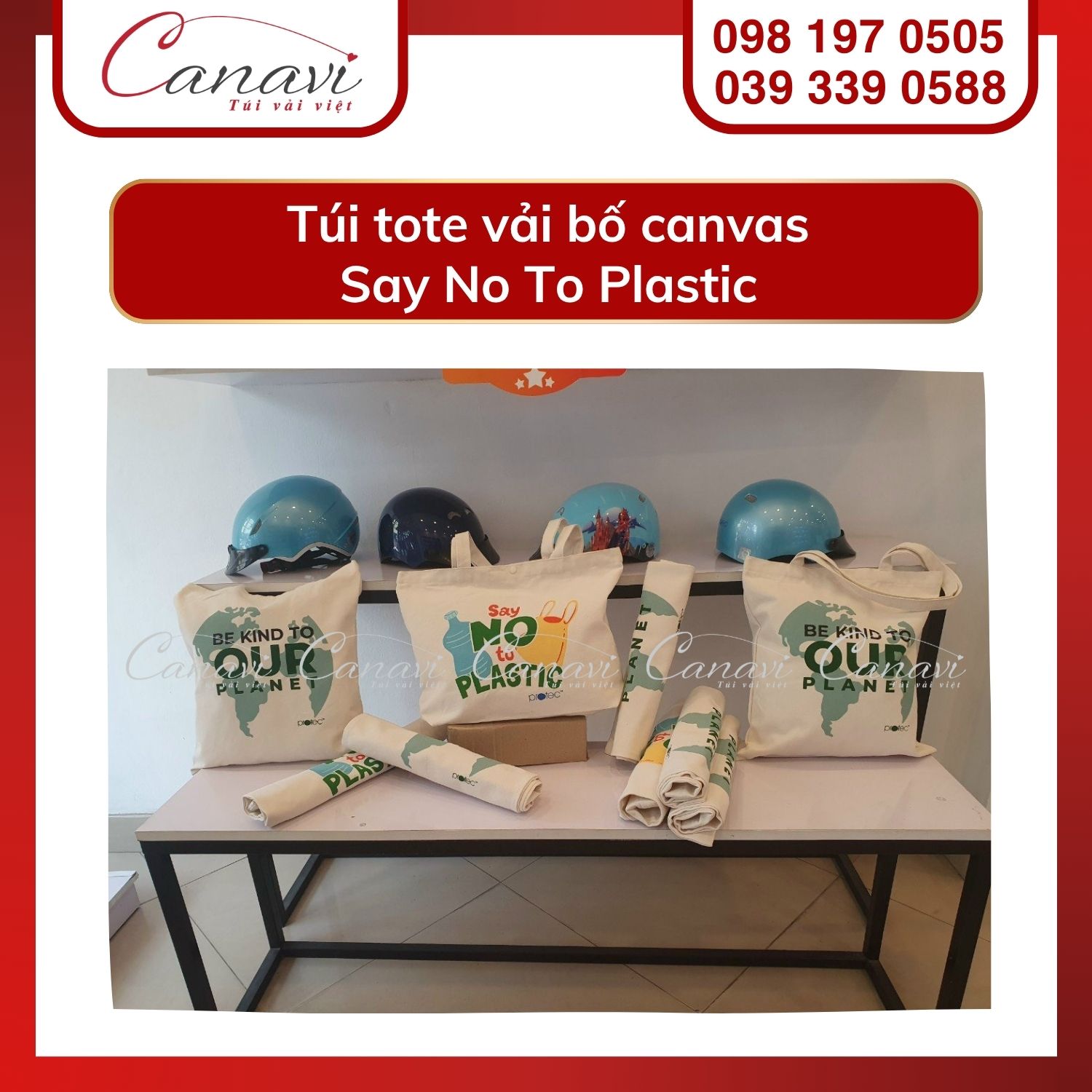 Túi Vải Canavi - Công ty sản xuất túi vải bố hàng đầu Việt Nam 9 Túi tote vải bố canvas Say No To Plastic