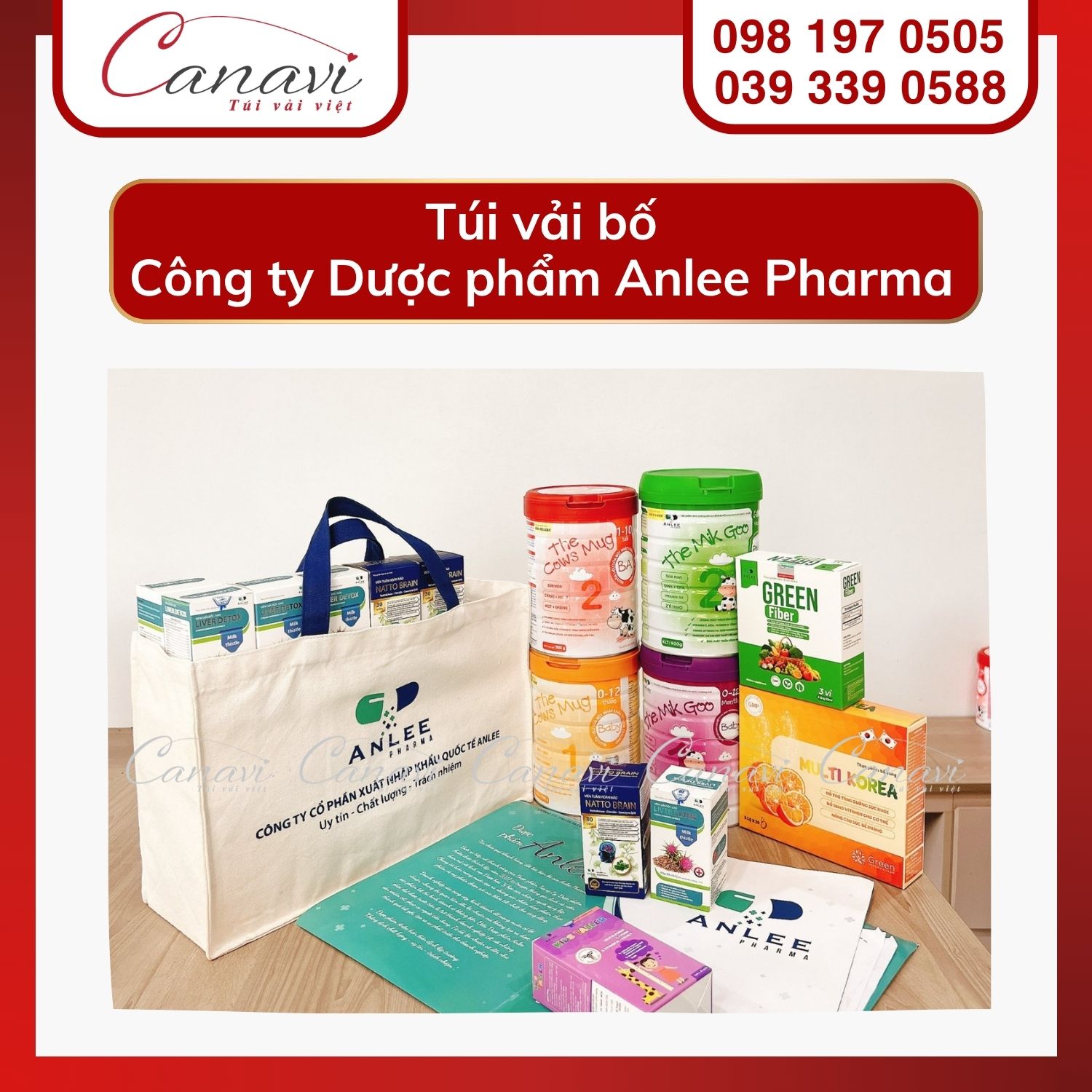 Túi Vải Canavi - Công ty sản xuất túi vải bố hàng đầu Việt Nam 4 Case study thực tế: Túi vải bố đặt may bởi Công ty Dược phẩm Anlee Pharma