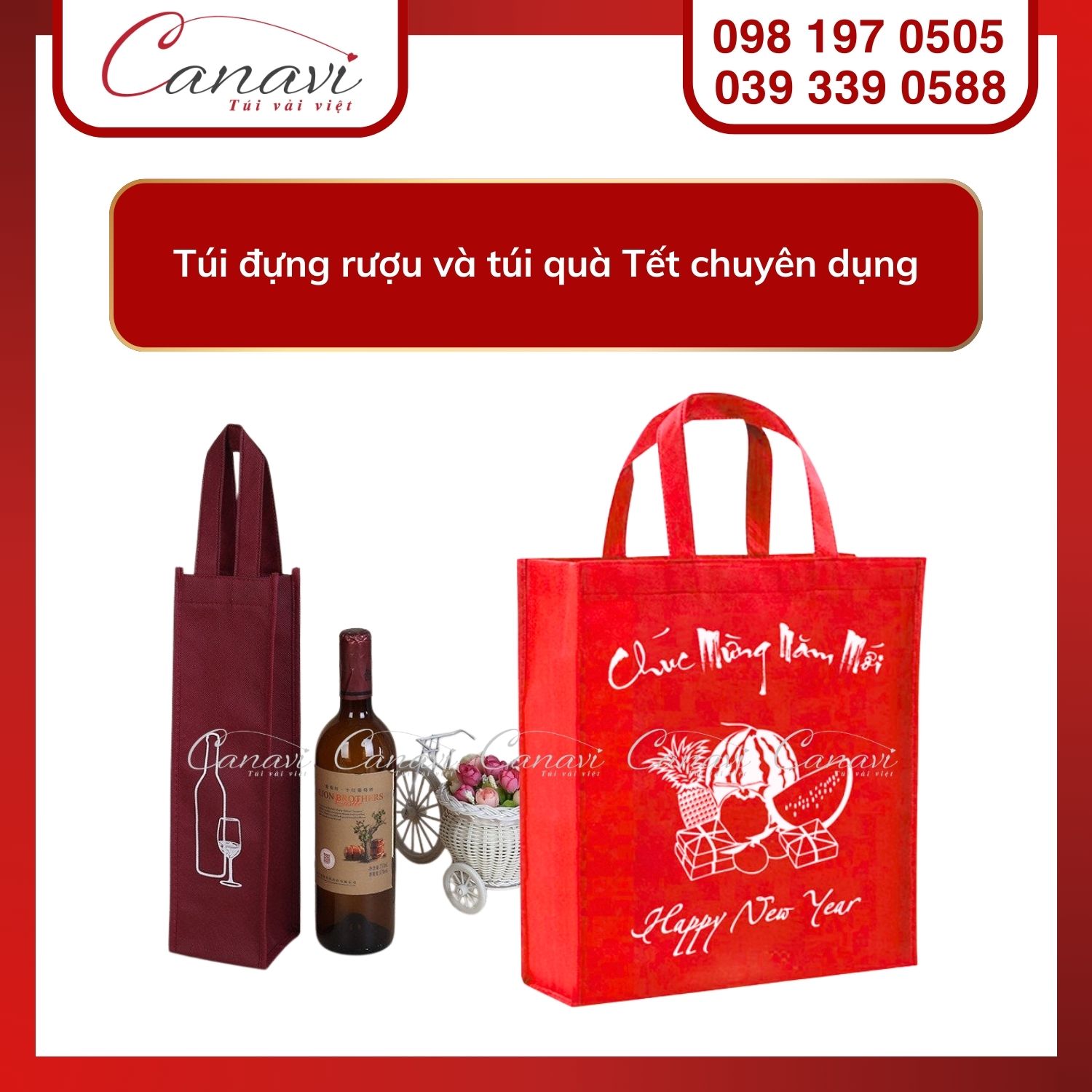Túi đựng rượu và túi quà Tết chuyên dụng