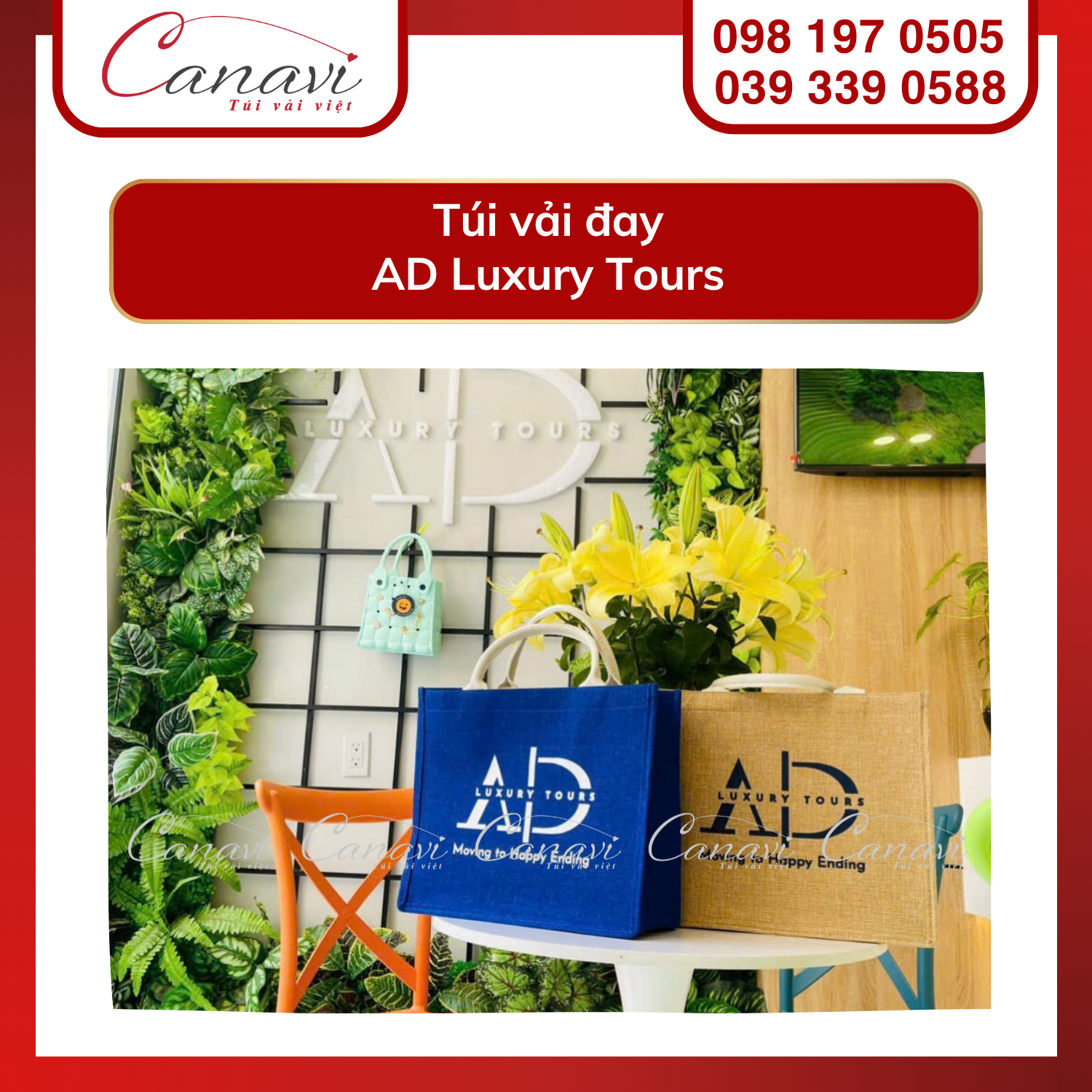 Túi vải đay AD Luxury Tours