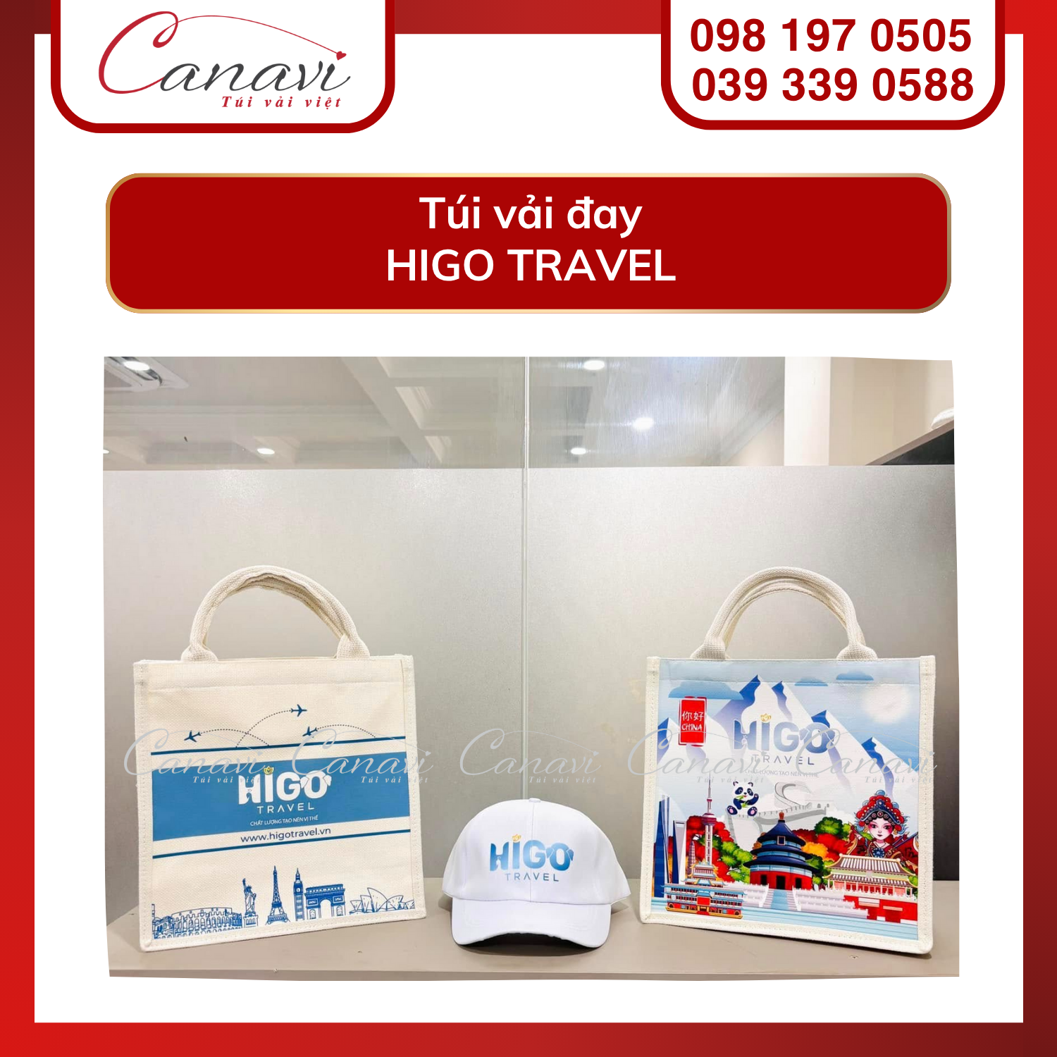 Túi vải đay Công ty Du lịch Higo Travel