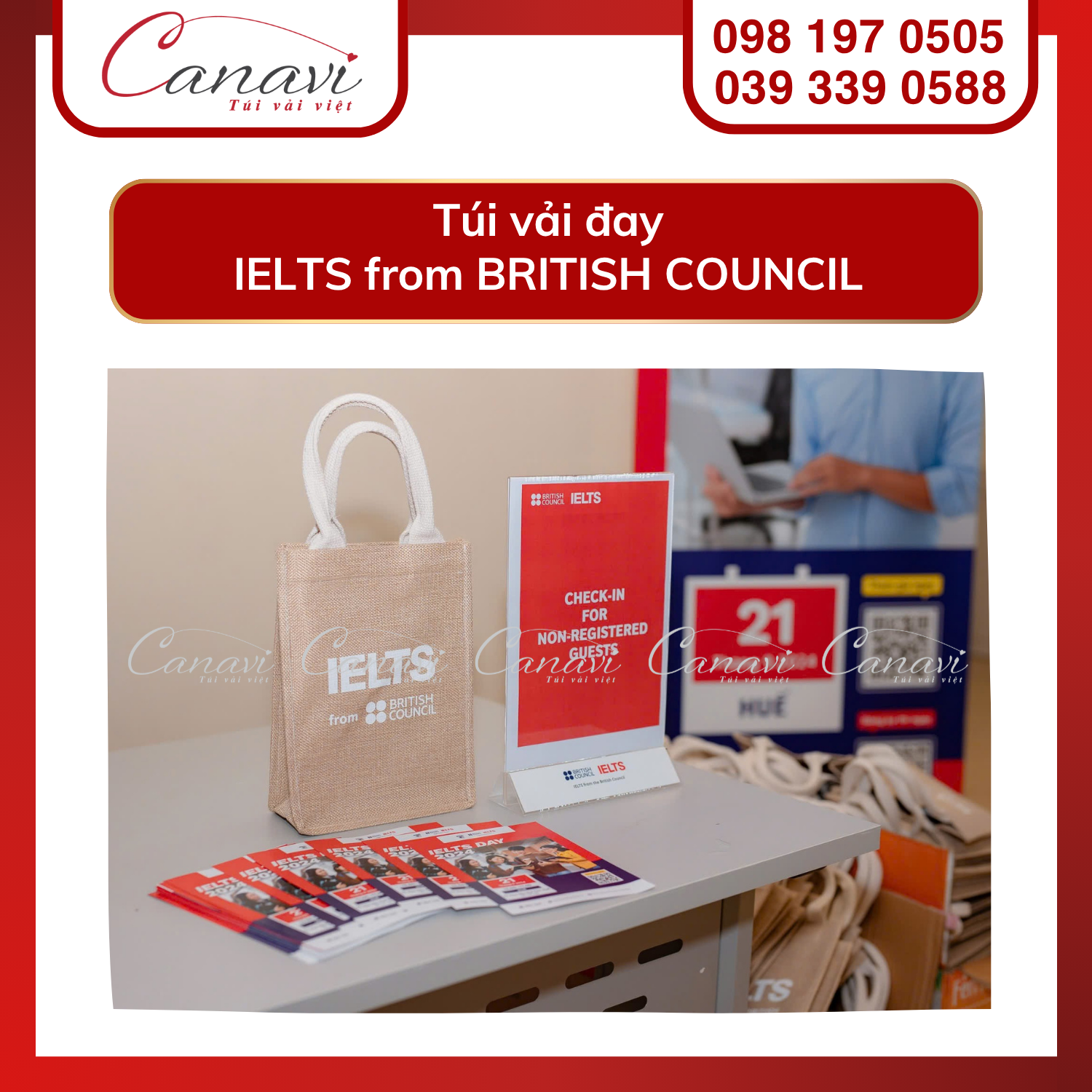 Túi vải đay Ielts From British Council