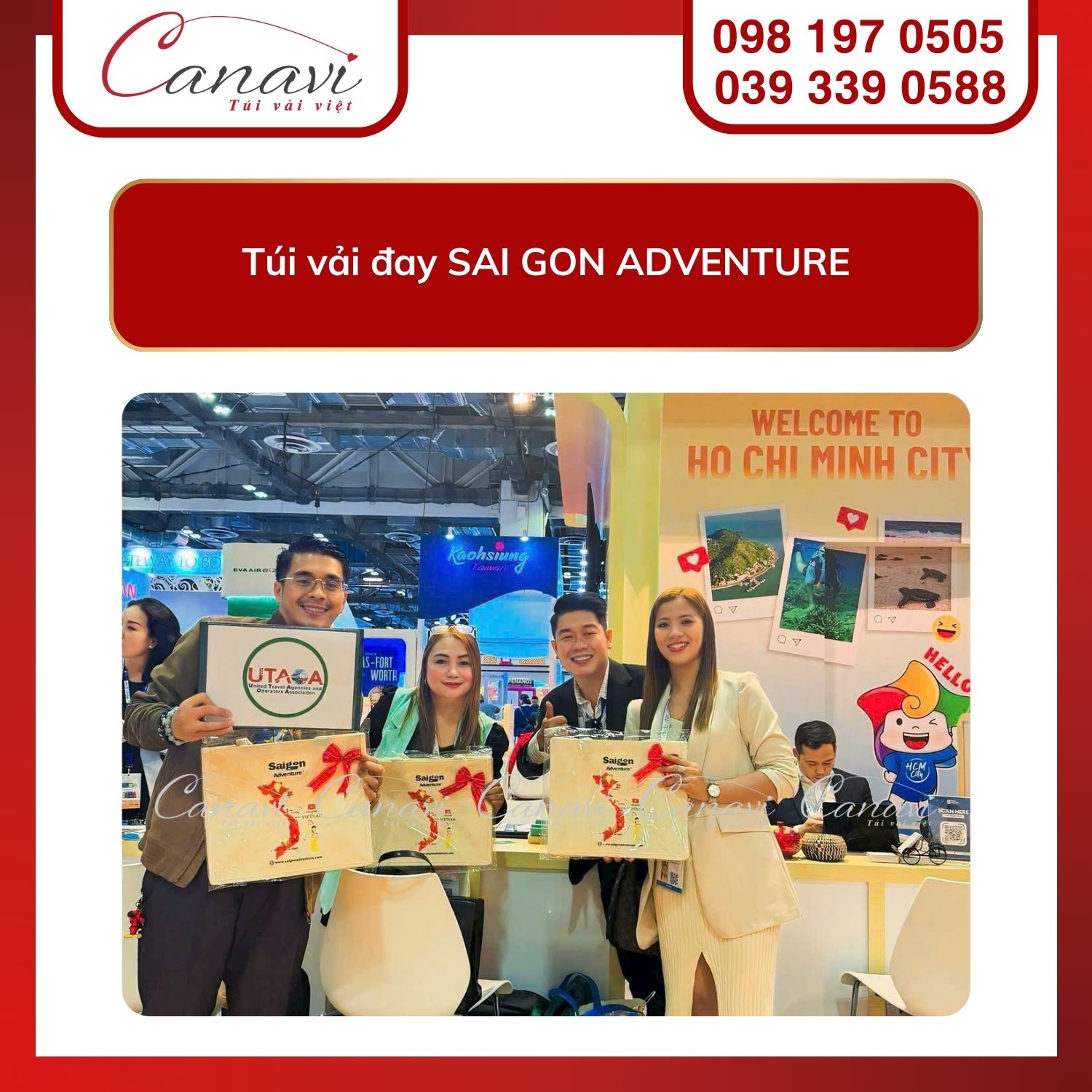 10+ mẫu túi vải quà tặng doanh nghiệp đẹp, đa dạng ngành nghề cho mùa Tết 2026 3 Túi vải đay quà tặng SAI GON ADVENTURE