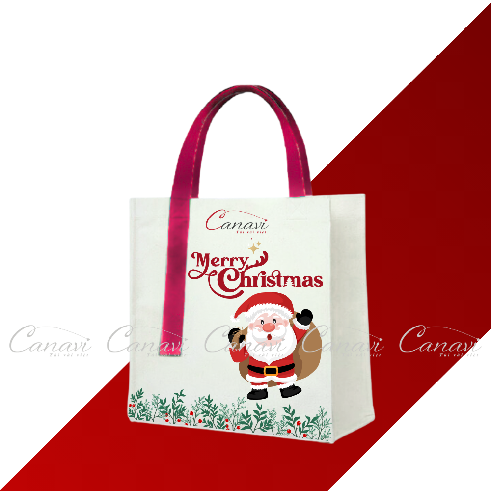 Túi Vải Đay Linen Họa Tiết Merry Christmas TVĐ11 2 tui-vai-day-qua-tang-cao-cap-dip-giang-sinh
