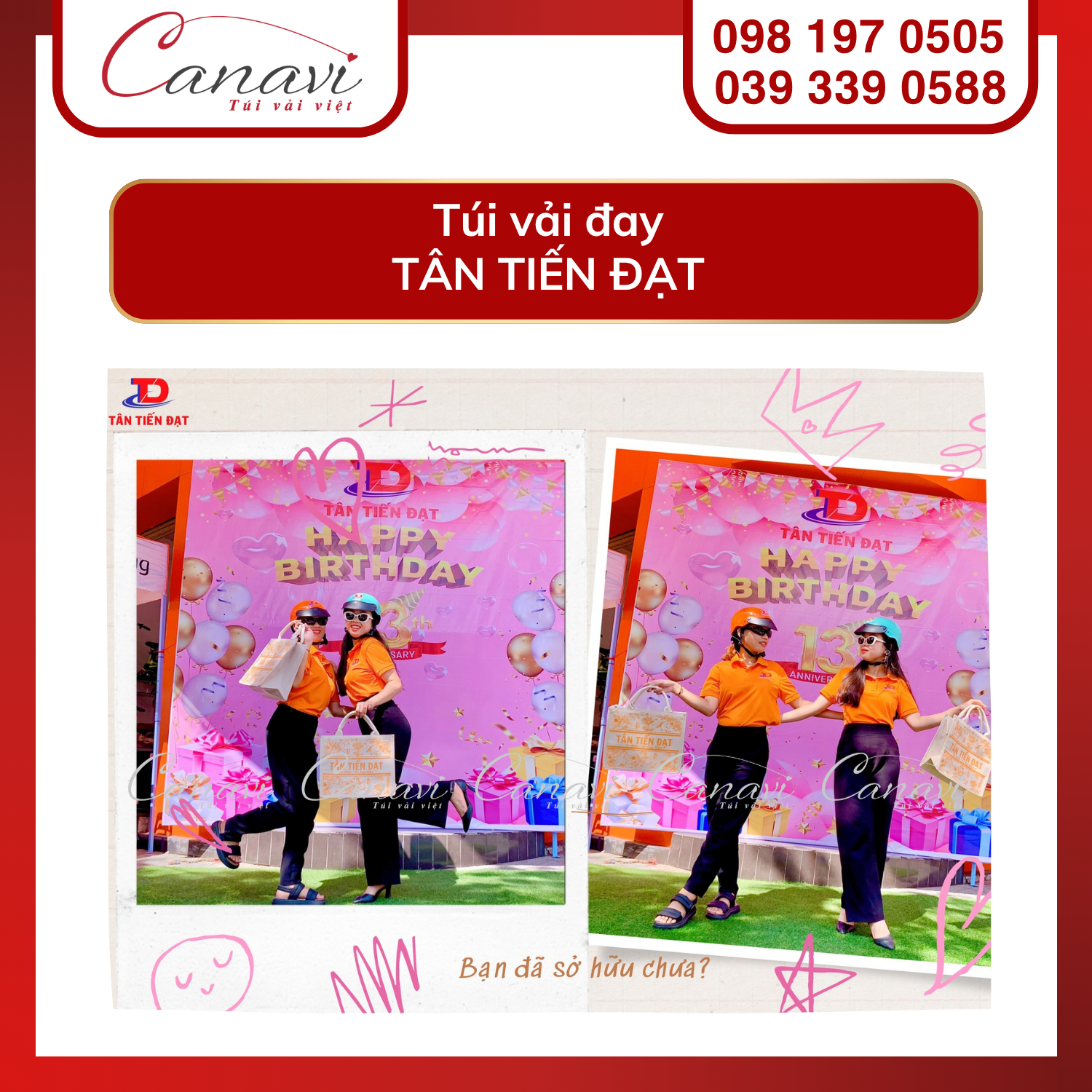 Túi vải đay Honda Tân Tiến Đạt