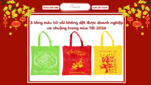 3 tông màu túi vải không dệt được doanh nghiệp ưa chuộng trong mùa Tết 2026