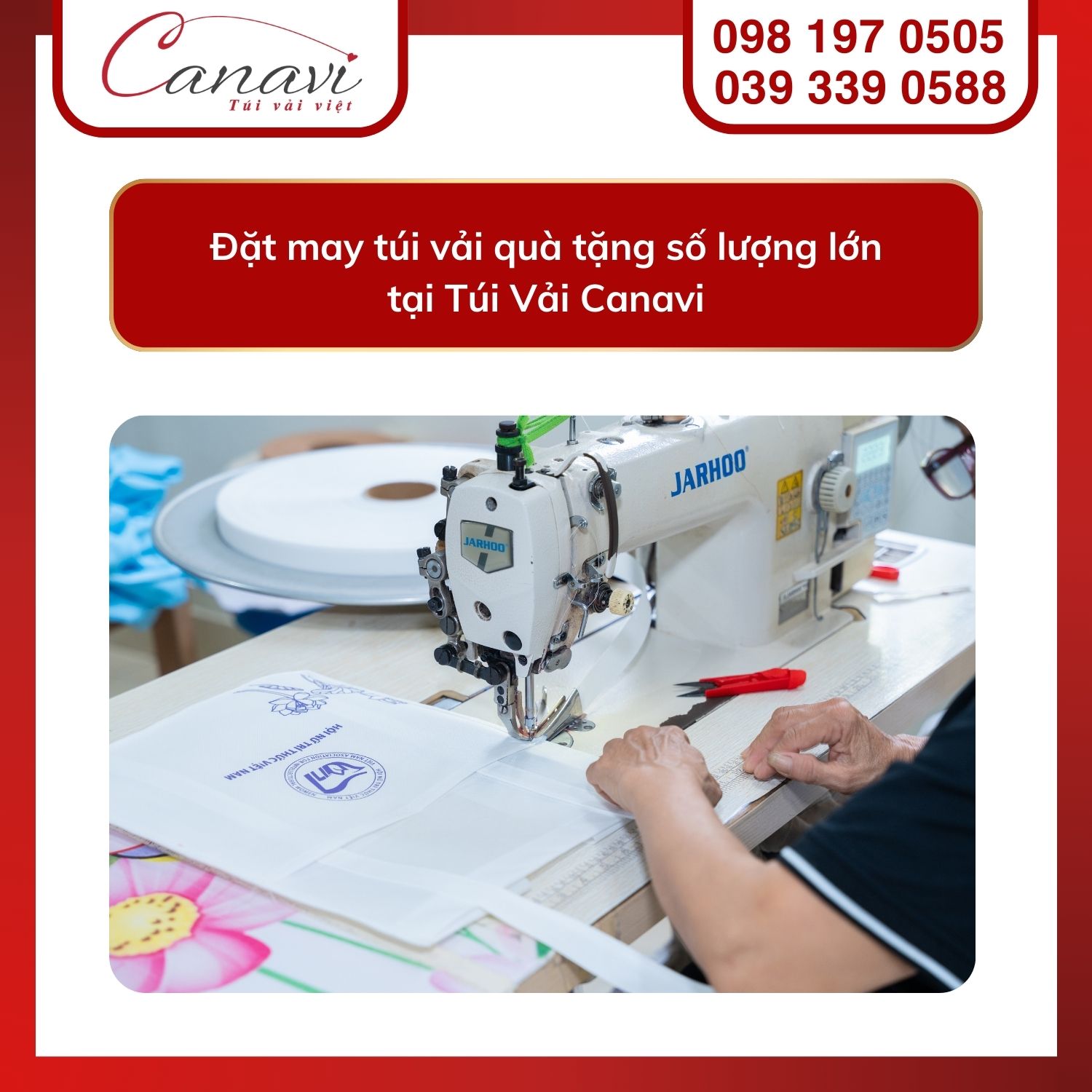 Đặt may túi vải quà tặng số lượng lớn tại Canavi - Liên hệ ngay để được báo giá tốt
