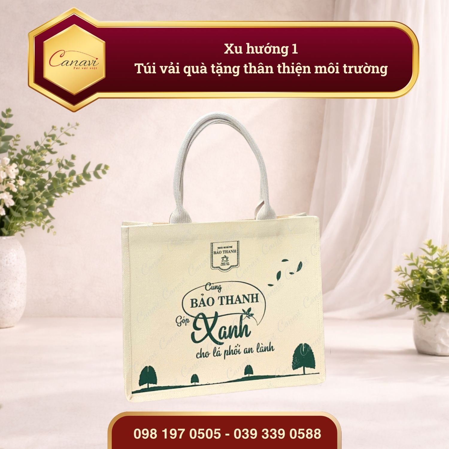 Xu hướng 1: Túi vải quà tặng thân thiện môi trường