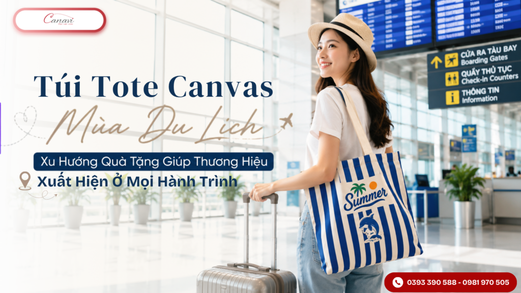 Túi Tote Canvas Mùa Du Lịch: Xu Hướng Quà Tặng Giúp Thương Hiệu Xuất Hiện Ở Mọi Hành Trình 1 tui-tote-canvas-mua-du-lich-xu-huong-qua-tang-giup-thuong-hieu-xuat-hien-o-moi-hanh-trinh