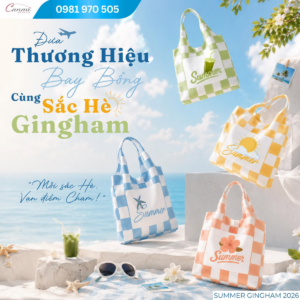 Top Các Mẫu Túi Vải Mùa Hè Được Doanh Nghiệp Lựa Chọn Nhiều Tại Canavi 3 tui-vai-tay-nai-gingham